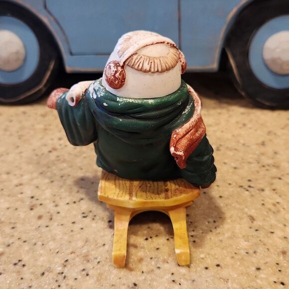 Solomon athe Sledder Dept 56 Monks at Christmas Porcelain Figurine - Picture 4 of 7